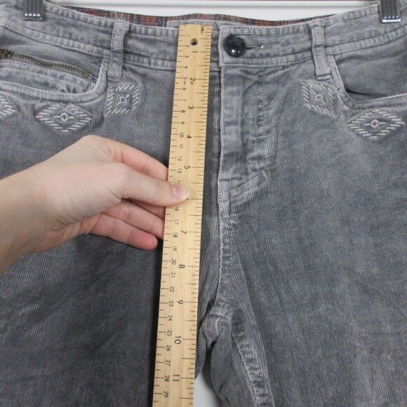 Gramicci Straight Leg Corduroy Pants Women Size 4 Mid Rise Zip Casual Gray 494 - Picture 12 of 14